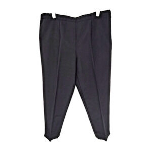 Dana Buckman Woman Star Black Textured Straight Leg Pants Size 18 Lined Side Zip
